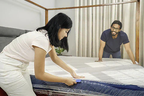 Couple choosing the right mattress