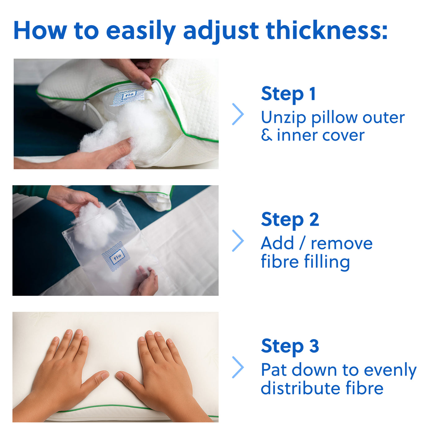 Flo Adjustable Pillow (Fibre)