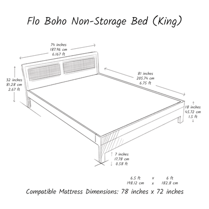 Boho Bed (Acacia Wood)