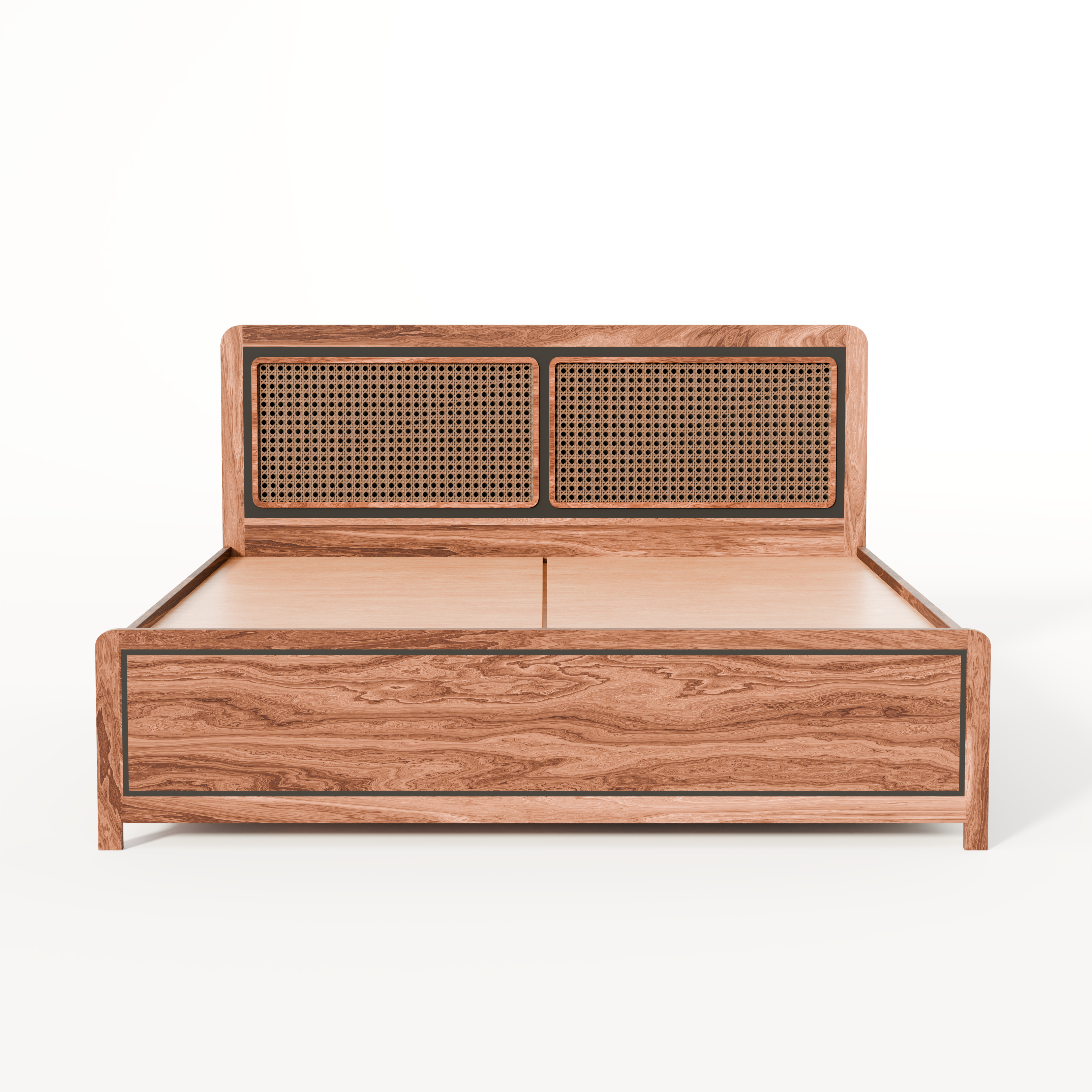 Boho Bed (Acacia Wood) - With Storage