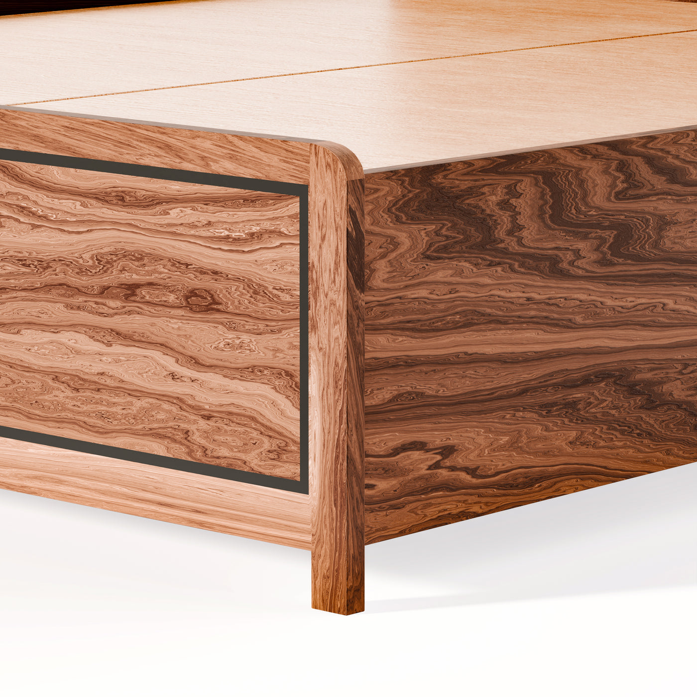 Boho Bed (Acacia Wood) - With Storage